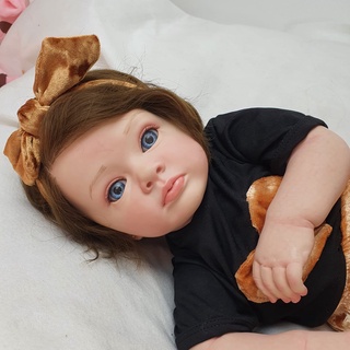 KEIUMI Boneca Bebê Reborn Menina 57cm Negra Victoria Corpo
