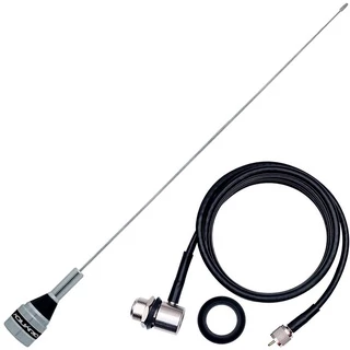 Antena Móvel Vhf 1/4 200w 50cm M-300c Cabo Coaxial Mini Motorola 5,5 Metros