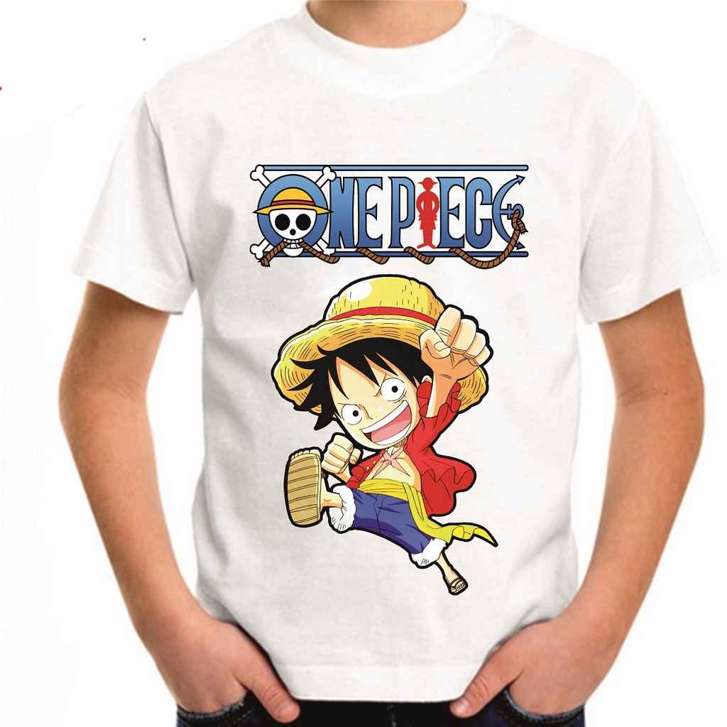 Camiseta Camisa Masculina One Piece Luffy Infantil Animes