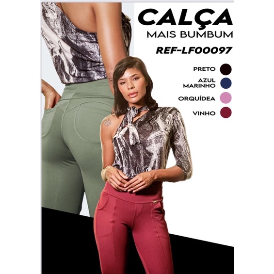 Legging Empina Bumbum Com Bolsos Traseiro Azul Marinho