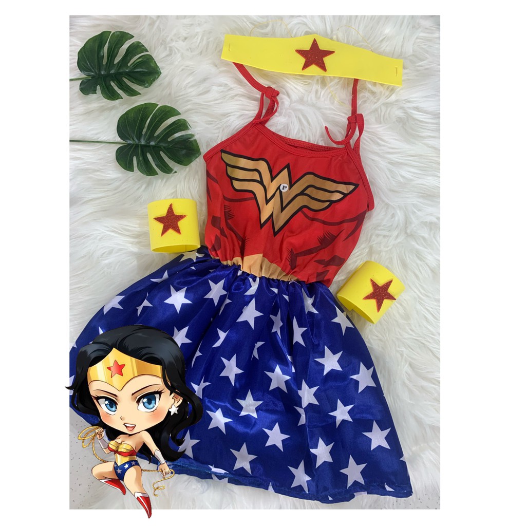 Kit Fantasia Super Heroína Maravilha Infantil G - CEPEL MOBILE