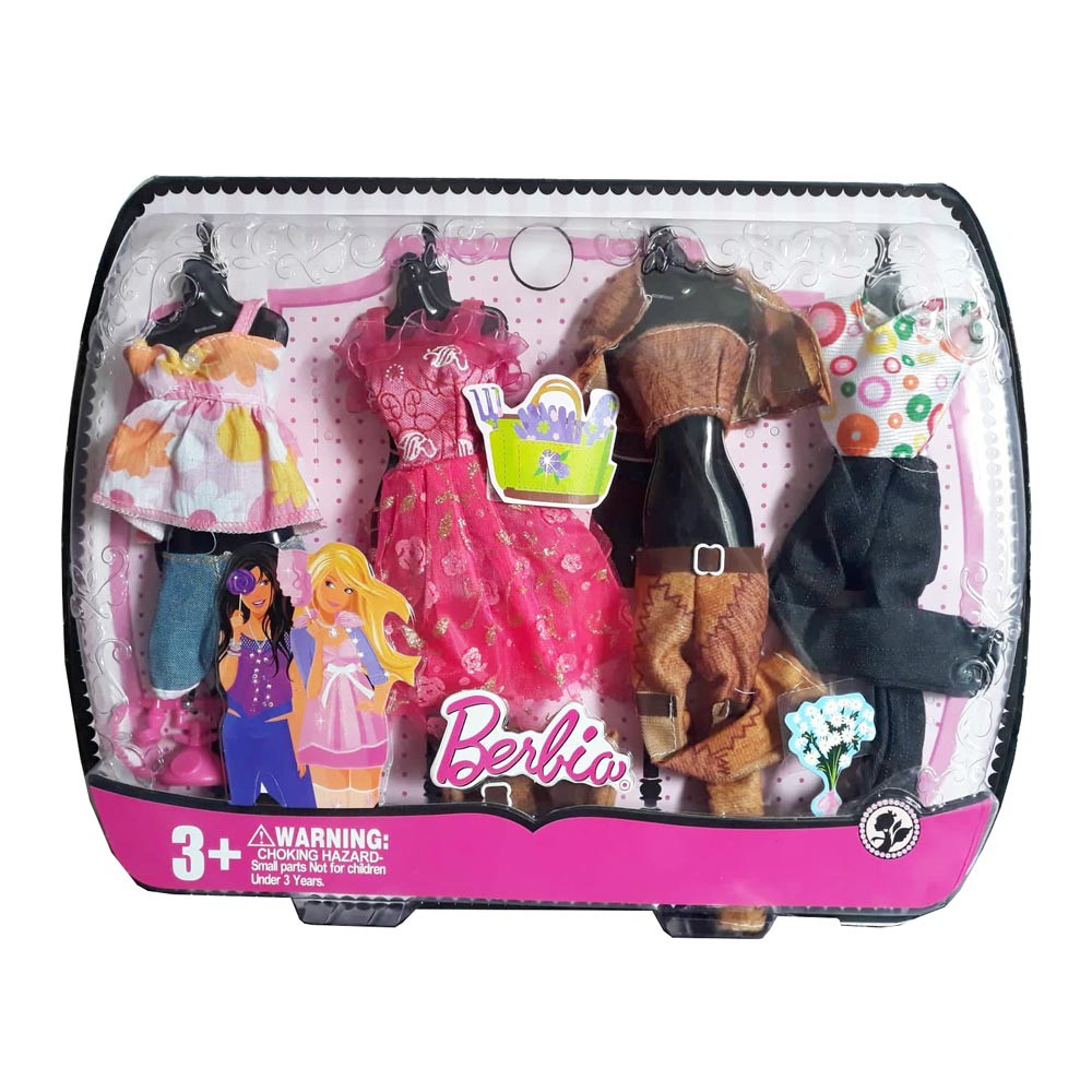 Kit C/ 4 Conjuntos De Roupinhas Para Bonecas Barbie E Outras
