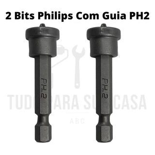 2 Bits Philips Com Guia Limitador P/Drywall e Gesso - Ph2x50mm