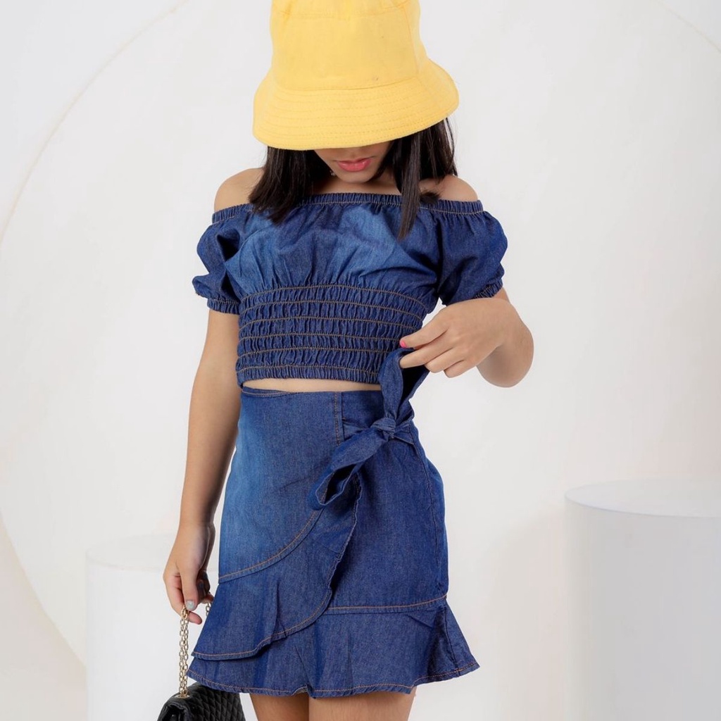 Blusa ciganinha sale infantil jeans