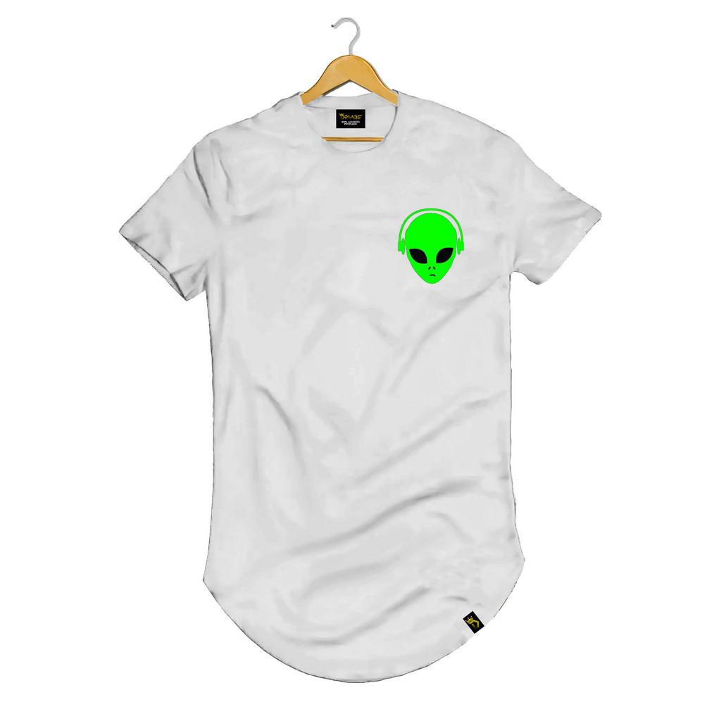 Camisa Camiseta Longline Alien Alienígena Tumbler Neon Desenho Blusa