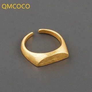 QMCOCO Prata Ouro Cor Coreano Estilo INS Simples Geometria Versátil Superfície Fosca Design Aberto Ajustável Anel Feminino Nova Chegada
