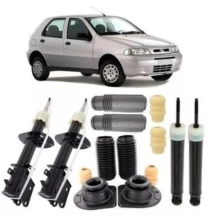 04 Amortecedores + 04 Kits Fiat Palio 1.0 2001 2002 2003 04