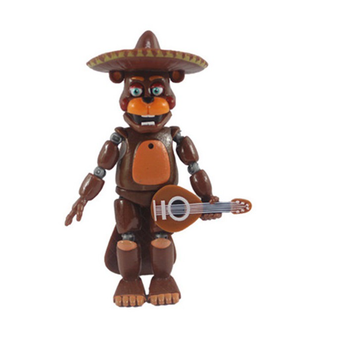 Lindo Boneco Five Nights At Freddy animatronic Fnaf Rockstar Freddy  pizzaria simulator 14cm - Corre Que Ta Baratinho