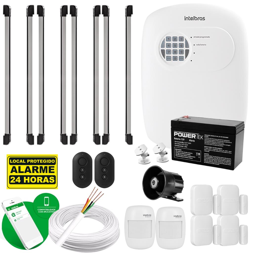 Kit Alarme Intelbras C/ Sensores De Barreira, E Infra Shopee