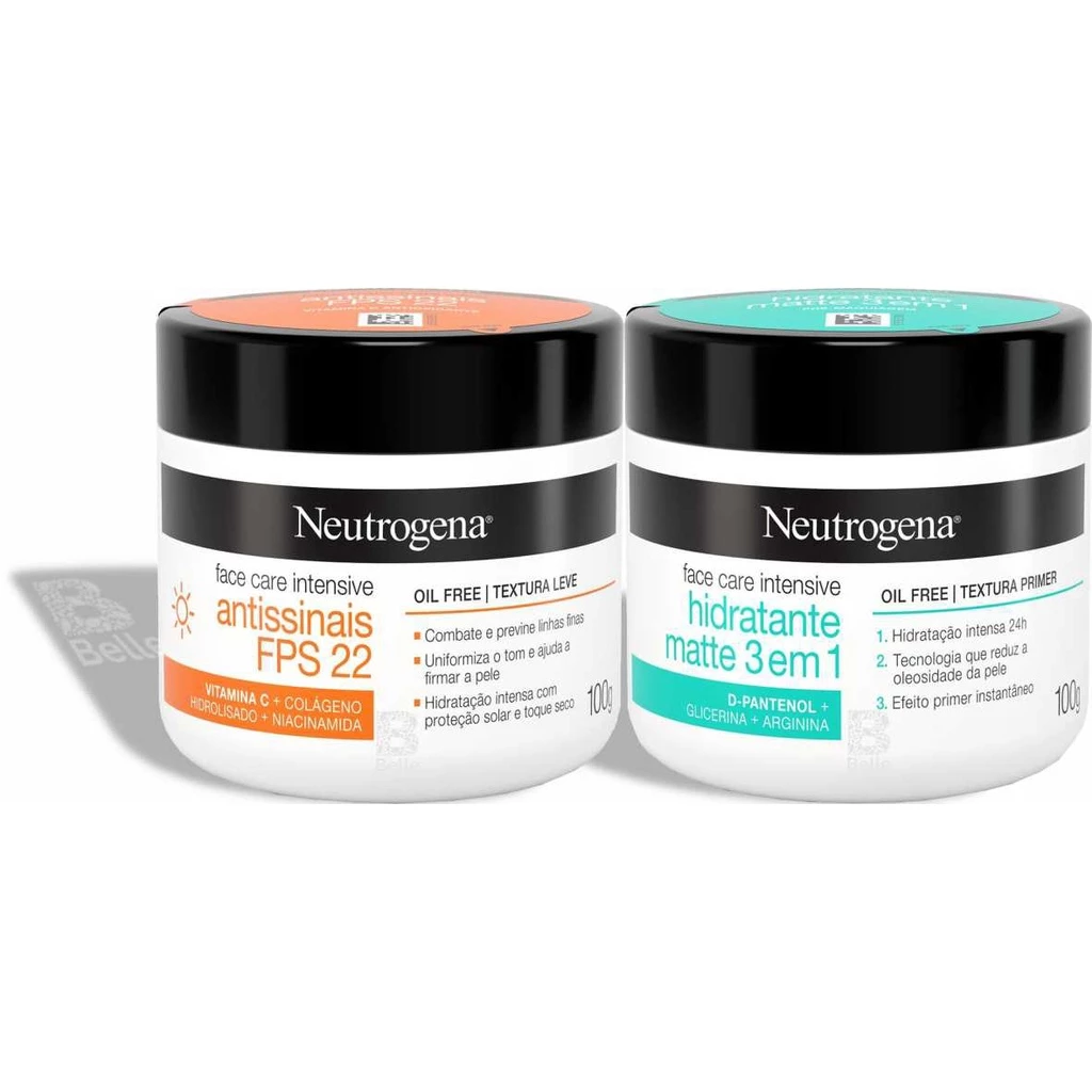 Kit NEUTROGENA Face Care Intensive Antissinais e Hidratante