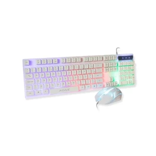 Kit Teclado e mouse gamer RGB Semi-mecânico em protuguês LN