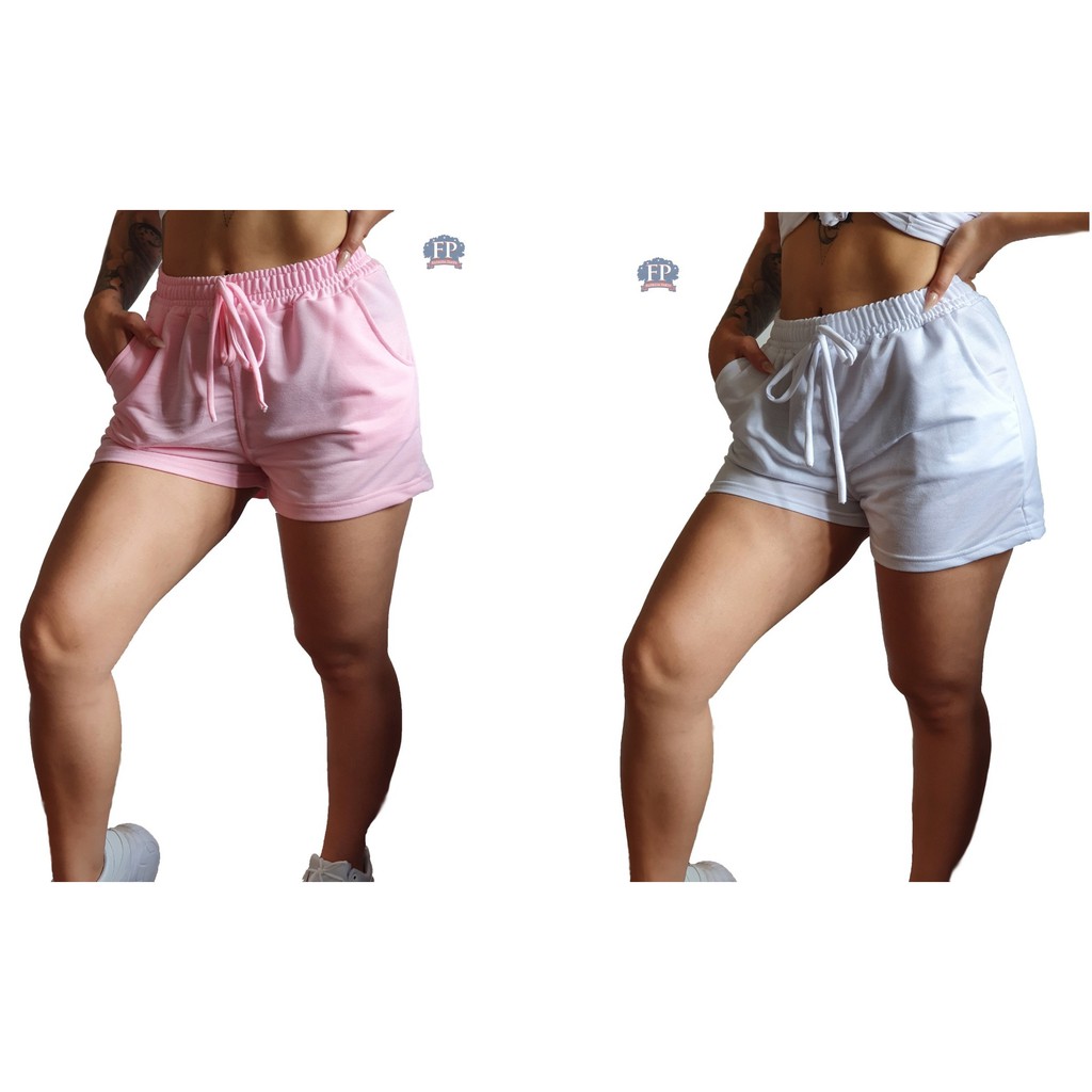 Kit 2 Short Shortinho Feminino Curto Confortável Malha Leve | Shopee Brasil