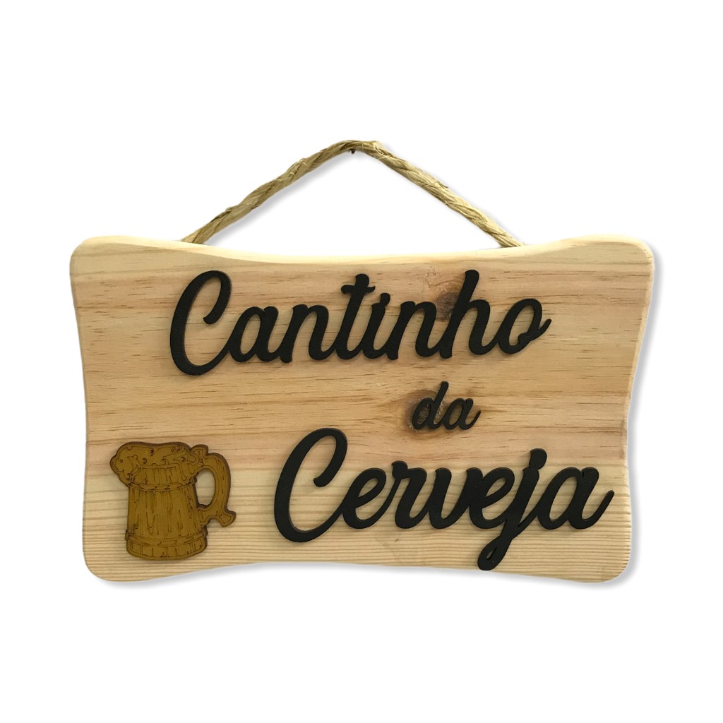 Placa Decorativo Cantinho Da Cerveja Madeira x Mdf Bar Decoração Shopee Brasil