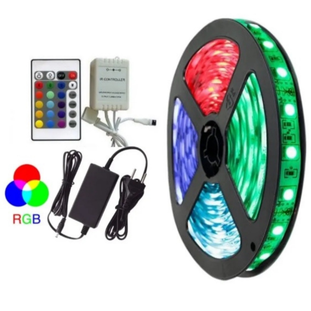 Fita Led Rgb 5m 16 Cores Ilumina A Casa Quarto Escritorio Sala teto ...
