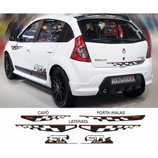 Kit 6 Adesivos Renault Sandero Gt Line 2008 2009 2010 2011/
