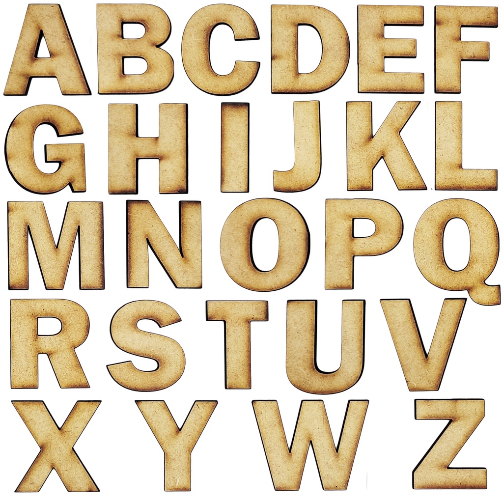 Letras Alfabeto 10cm Altura MDF 3mm Completo Corte A Laser De A Z 