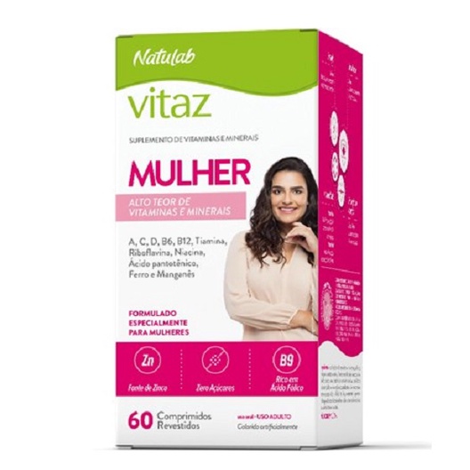 Vitaz AZ Mulher 60 Capsulas Natulab Imunidade Energia | Shopee Brasil