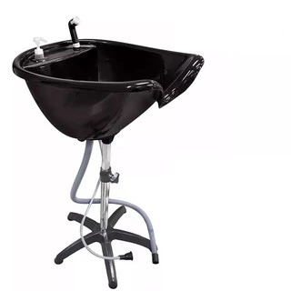 Lavatório Portátil Cuba Preto com Pé Fixo para Cabeleireiro Salão de Beleza - Santa Clara em Oferta na Shopee