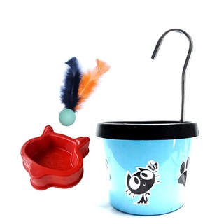 Bebedouro Para Gatos Fonte + Comedouro e Peteca