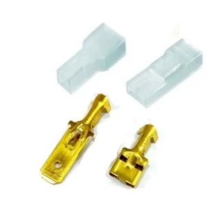 Kit 50 Terminal Encaixe Femea 6,3mm +espadão Macho 6,3 + Capas Isolante