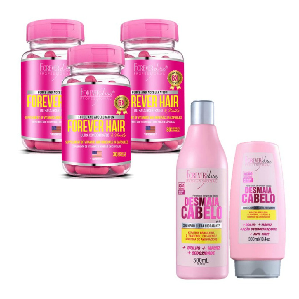 Kit Crescimento Capilar (3 frascos com 30 capsulas cada frasco ...