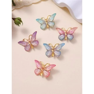 5pcs Gradient Butterfly Clip de Cabelo Borboleta Gradiente Crianças Clip de Cabelo Tridimensional Fofo e Colorido
