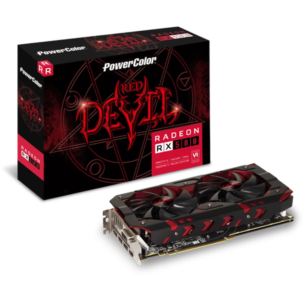 Placa Vídeo RX 580 8G Red Devil Power Color 8GBD-53DH/OC | Shopee Brasil