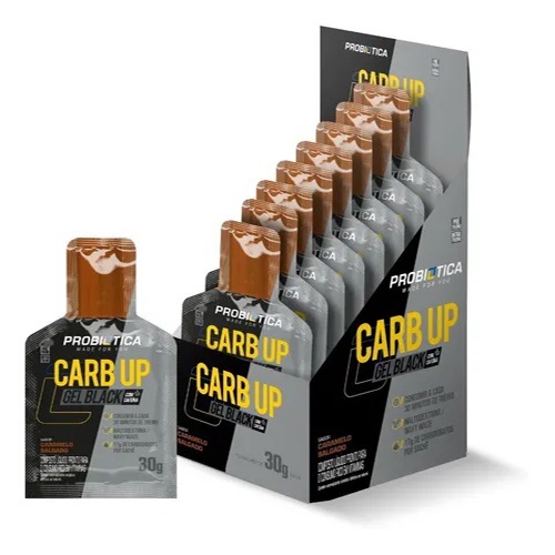 Carb Up Black Gel Com 10 Sachês Caramelo Salgado Probiótica