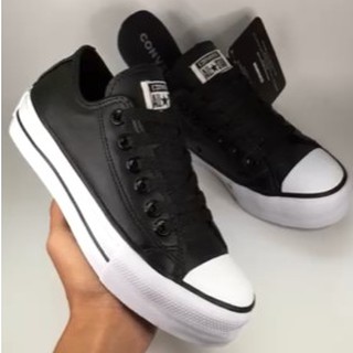 All star store couro preto plataforma