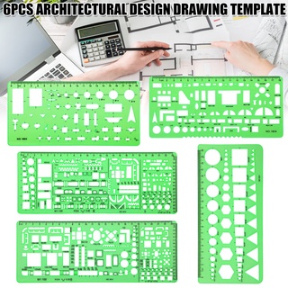 6 Peças Conjunto Modelo De Desenho Arquiteto Multi Usos Em Casa/Drafting/Régua Para Projeto E Móveis
