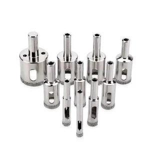 Kit 10 Brocas Diamantadas 6 a 30mm Fura Vidro Mármore Piso Cerâmica Granito Promoção