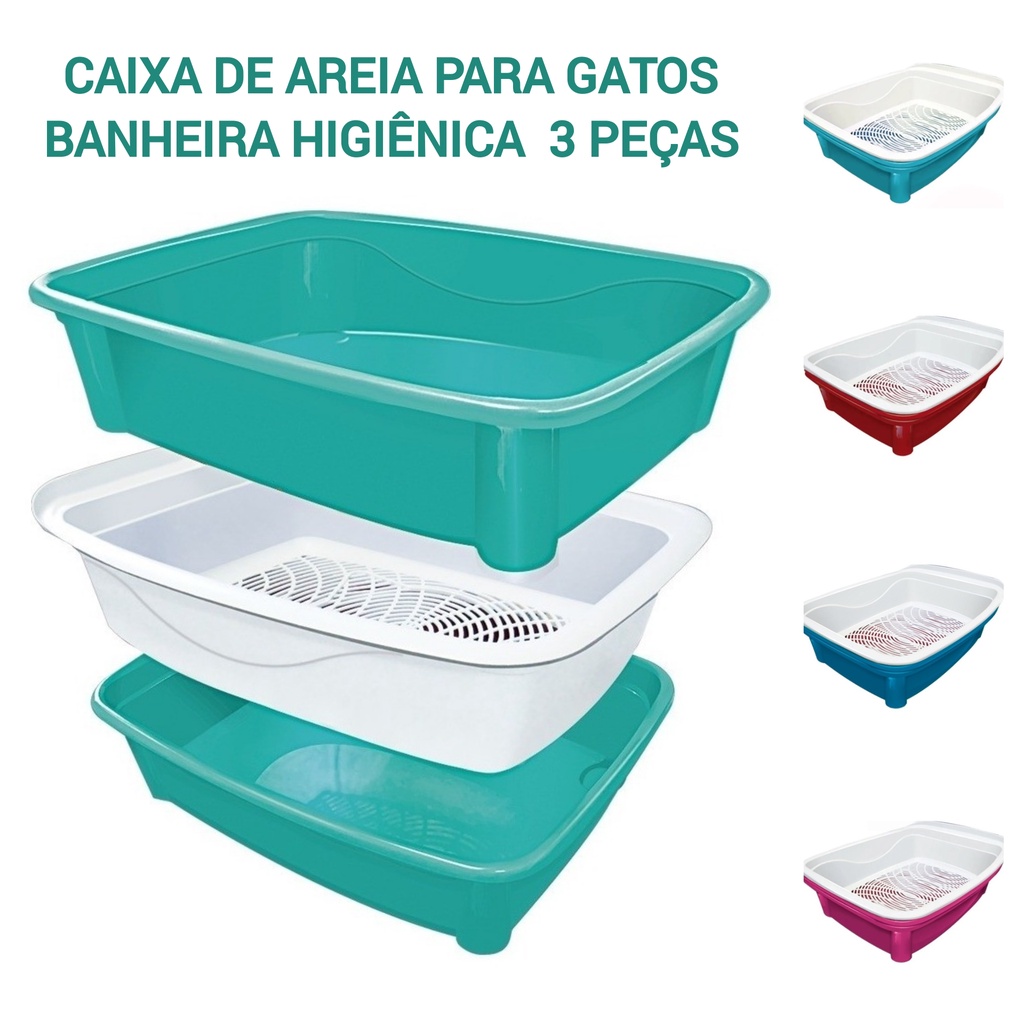 Caixa de Areia para Gatos com Peneira (Nova na Caixa) - Verde