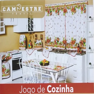 Jogo De Cozinha Kit Completo 12 Peças C/cortina Pimenta