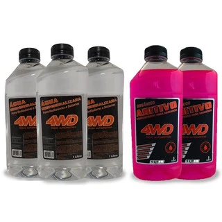 Kit Aditivo Radiador Concentrado 2L + Água Desmineralizada 3L