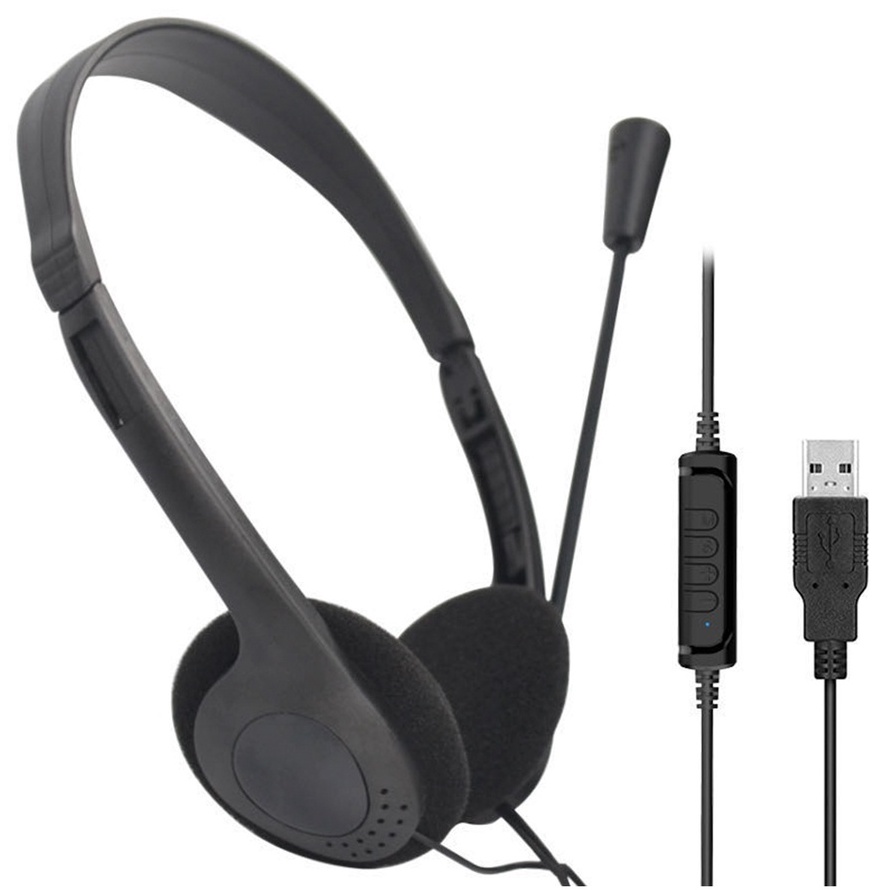 Fone de Ouvido Headset USB c/Microfone Preto Gotech - PERFEITO P/ HOME OFFICE