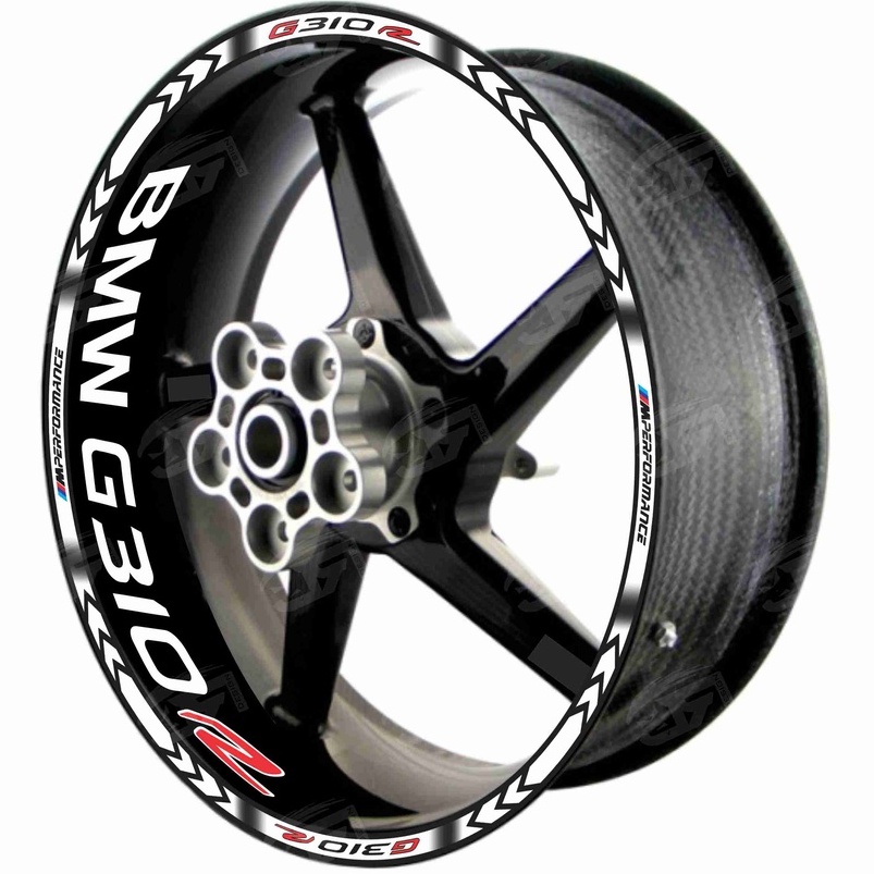 Adesivo Friso Refletivo Roda Moto BMW G 310R G310R + Adesivos Internos M01 branco