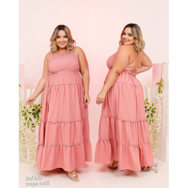 Vestido longo gestante cheap plus size