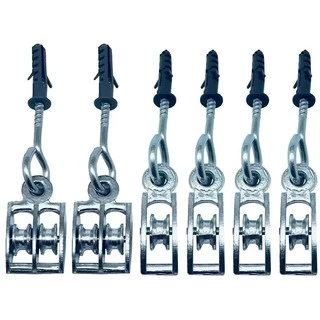 Kit Carretilhas em Metal Para Varal de Teto de Apartamento e Casa **
