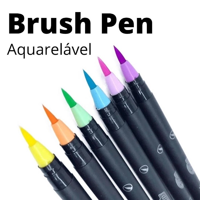 Caneta Brush Pen Aquarelavel Lettering Brw
