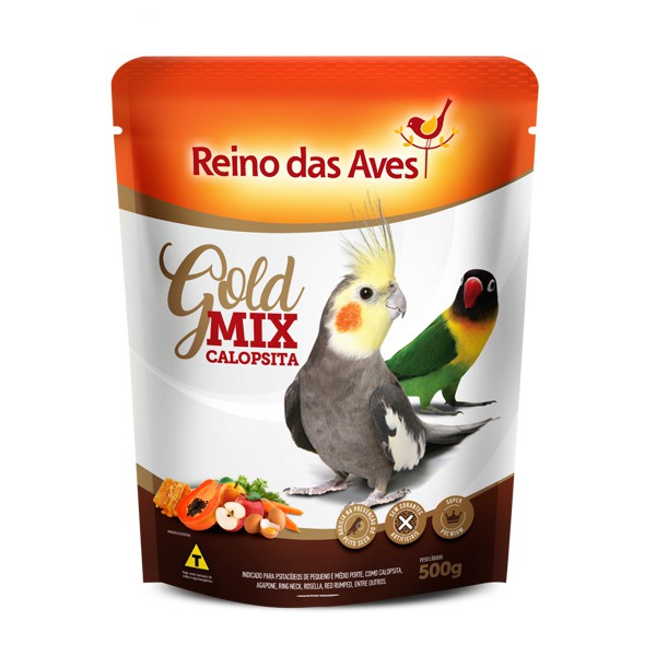 CALOPSITA GOLD MIX 500g - Reino das Aves