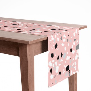 Caminho de mesa decorativo craquelado rosa