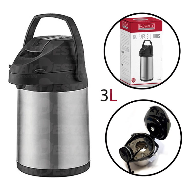 Garrafa térmica 3L - Água / Suco / Café