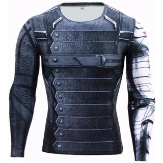 Camisa Compressao Soldado Invernal Manga Longa Rashguard 3d