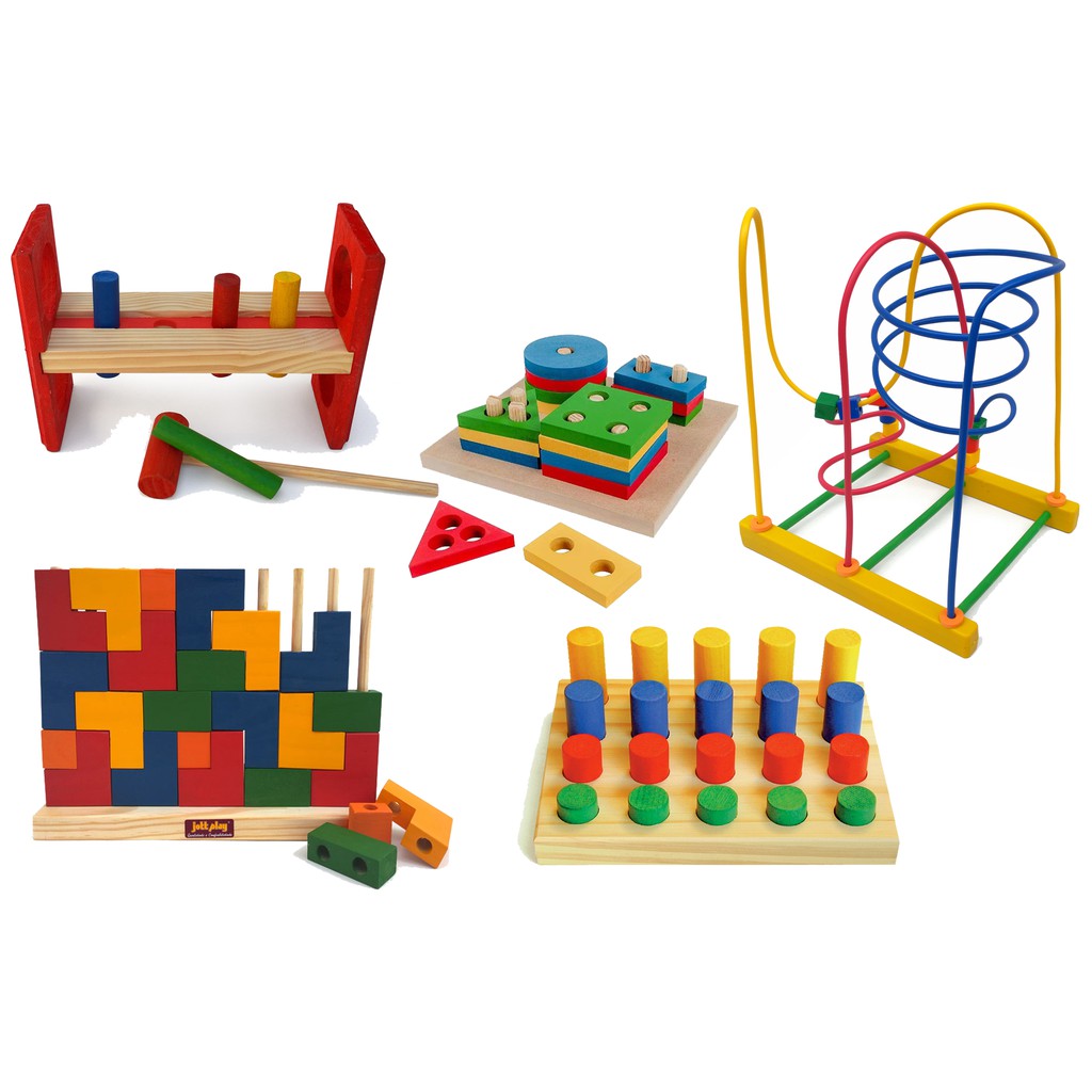 Blocos de encaixe vertical ( 25 pecas de madeira) - JottPlay - Compre  brinquedos educativos online