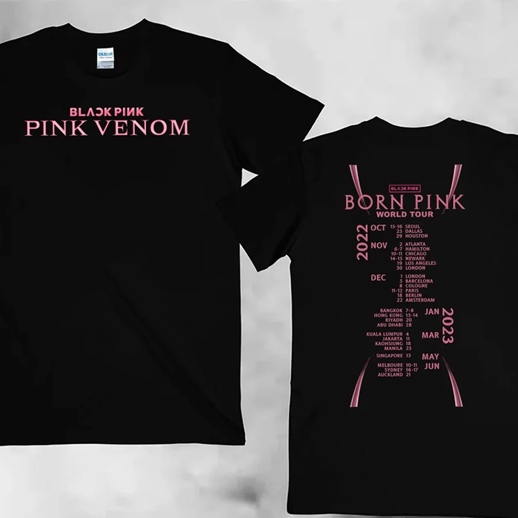 BLACKPINK PINK VENOM Tシャツ BORN PINK Camiseta T-shirt Unissex Algodão Blackpink Pink Venom World Tour