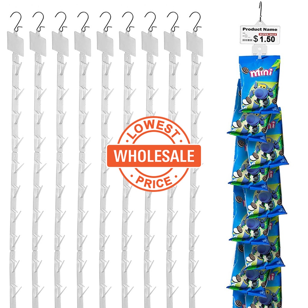 (Preço De Atacado) 62.5 Centímetros De Supermercado Lanche Display Ganchos Tiras Com Clips/Cabide De Exibição/Útil Merchande Tira Pendurado Para O De Varejo