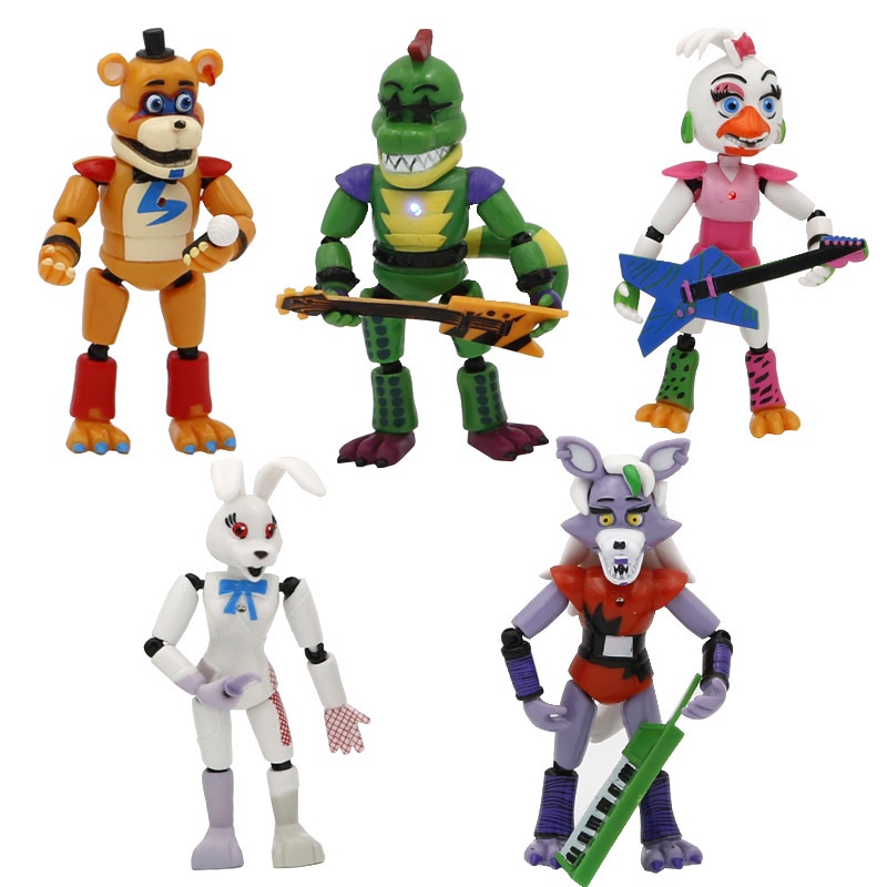 5Pcs/Set FNAF Five Nights At Freddy's Plush Bear Game Action Figure Kids  Toy Gift
