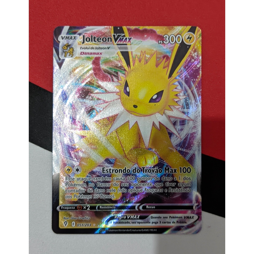 Carta Pokemon Jolteon VMAX Português 051/203 Card Original Copag - Céus em  Evolução - Pronta Entrega