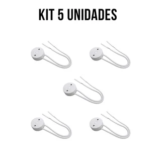 KIT 5 Soquetes Rabicho Lâmpada T8 LED Fluorescente Tubular