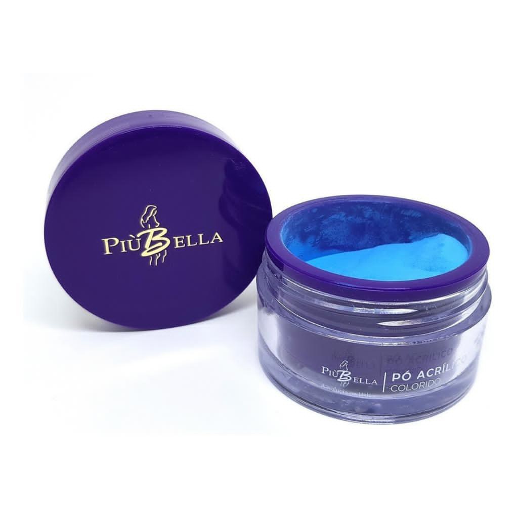 pÓ acrÍlico colorido blue neon piu bella 25 gr unha shopee brasil